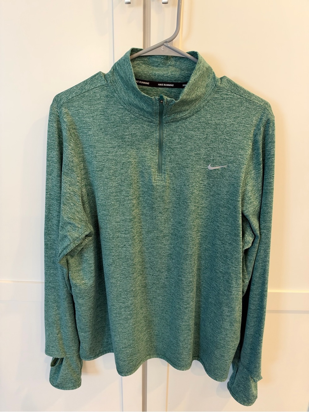 Nike Heathered Green Quarter-Zip Pullover - Womens XL